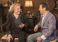 Michael Feinstein visits with entertainer Rose Marie