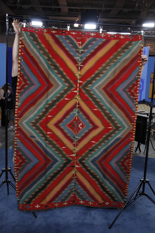Navajo Germantown "Eye Dazzler" Blanket, ca. 1885 Antiques Roadshow PBS