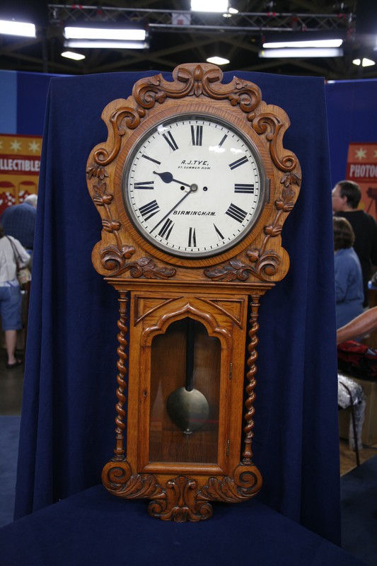 English Victorian Wall Clock by Alfred James Tye, ca. 1870 Antiques