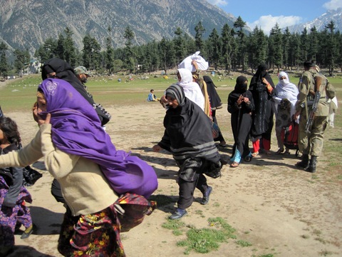 Women boarding U.S. helicopter