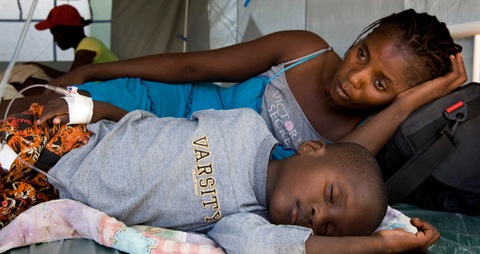 Cholera victim in Haiti