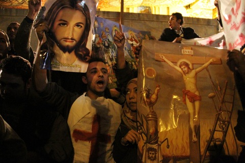A mass protest in Cairo; AFP/Getty Images