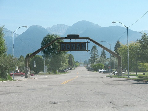 Welcome sign over Main Street in Ronan, Mont.; Flickr Creative Commons photo by LeeinWashDC