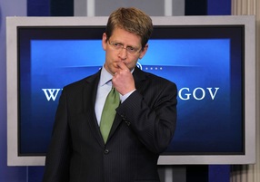 White House Press Secretary Jay Carney listens during the daily briefing June 1, 2011 at the White House Briefing Room. (Alex Wong/Getty Images) 