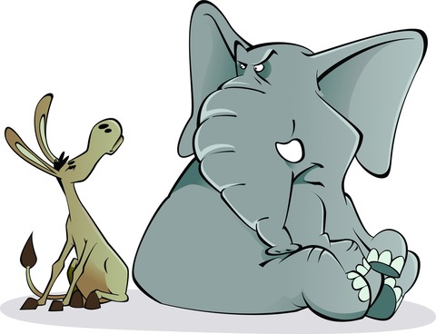 Donkey and elephant: the contenders
