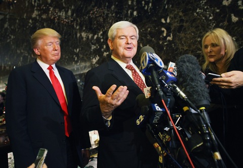 Donald Trump and Newt Gingrich; photo by Spencer Platt/Getty Images