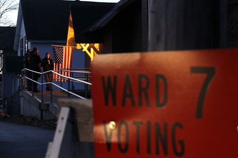 New Hampshire primary voting; photo by Alex Wong/Getty Images