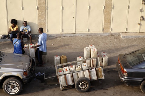 Buying water in Liberia