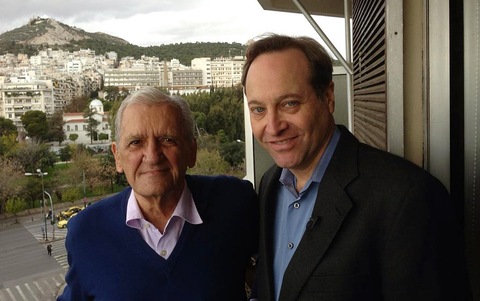 Greek poet Titos Patrikios with Jeffrey Brown