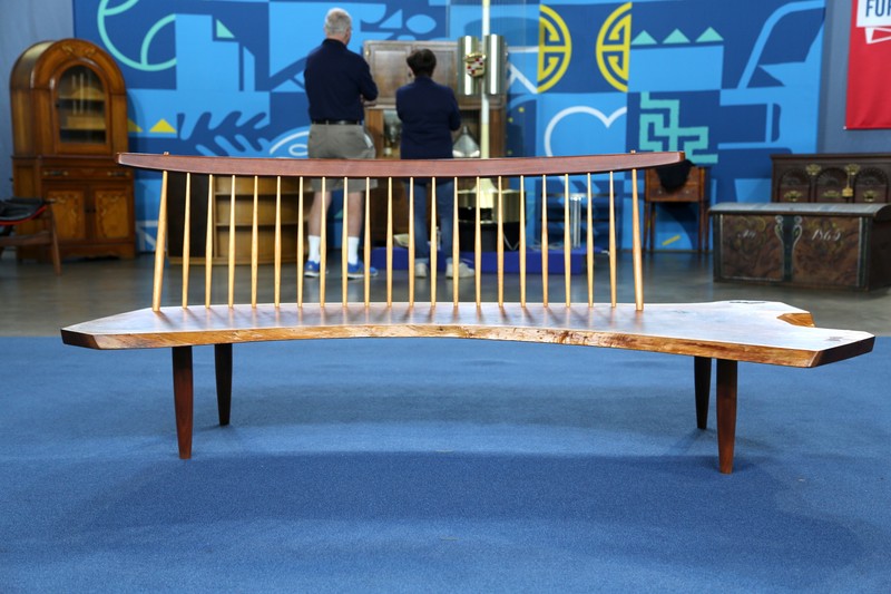 1988 Nakashima Conoid Bench Antiques Roadshow PBS