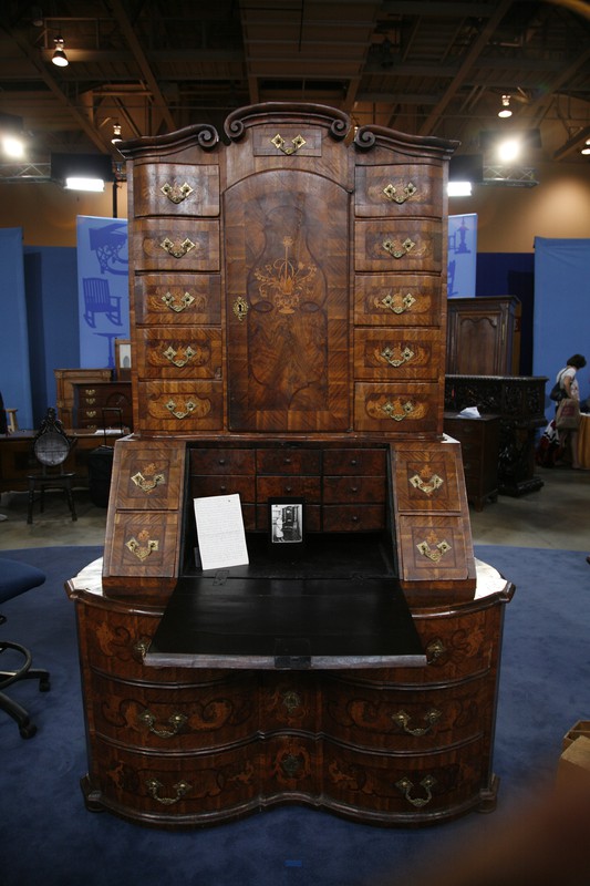 German Walnut Desk & Bookcase, ca. 1750 Antiques Roadshow PBS