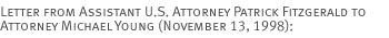 Letter from Assistant U.S. Attorney Patrick Fitzgerald to Attorney Michael Young (November 13, 1998)